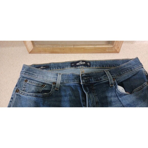 Hollister The Hollister Boot Denim Jeans Mens 34x34 Cotton Whiskered - Picture 1 of 4